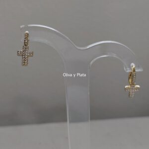 Pendientes Cruz circonita